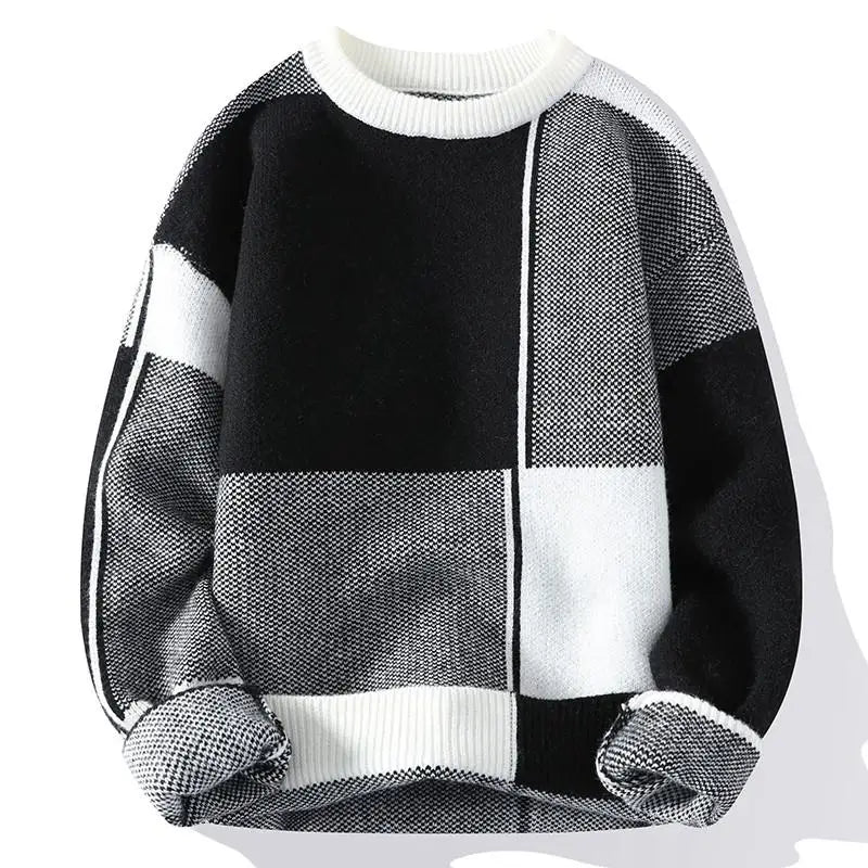 Winter Handsome Plaid Sweater Men Harajuku Mens Jumper Thick Warm Turtleneck Pullover Men High Quality Male Christmas Sweaters