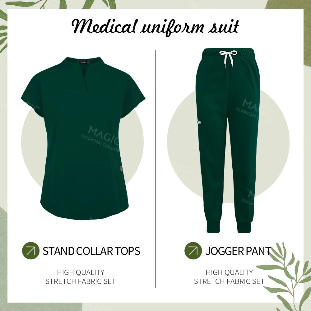 Scrubs Sets Pet Medical Uniforms Clothing Women Nurse Costume Spa Uniforms Surgery Suit Nurse Accessories Doctor Scrubs Workwear