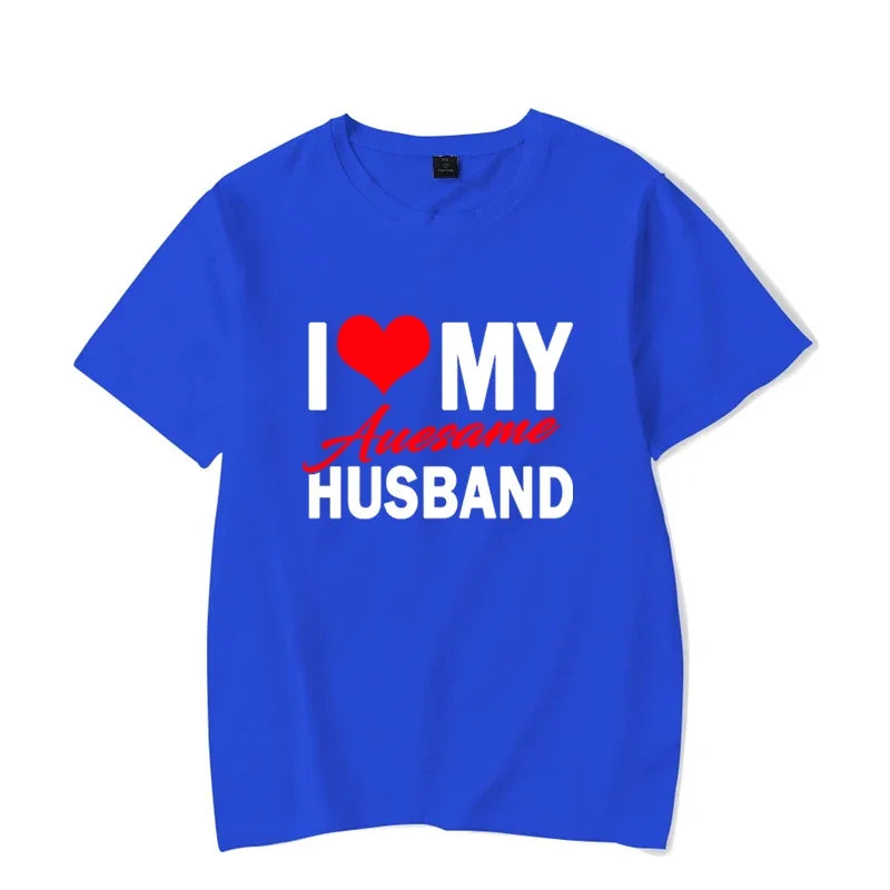 I Love My Awesome Wife Husband T Shirts Honeymoon Couple Outfits Dating Couples Anniversary Gifts Men Women Tee Shirt Oversize