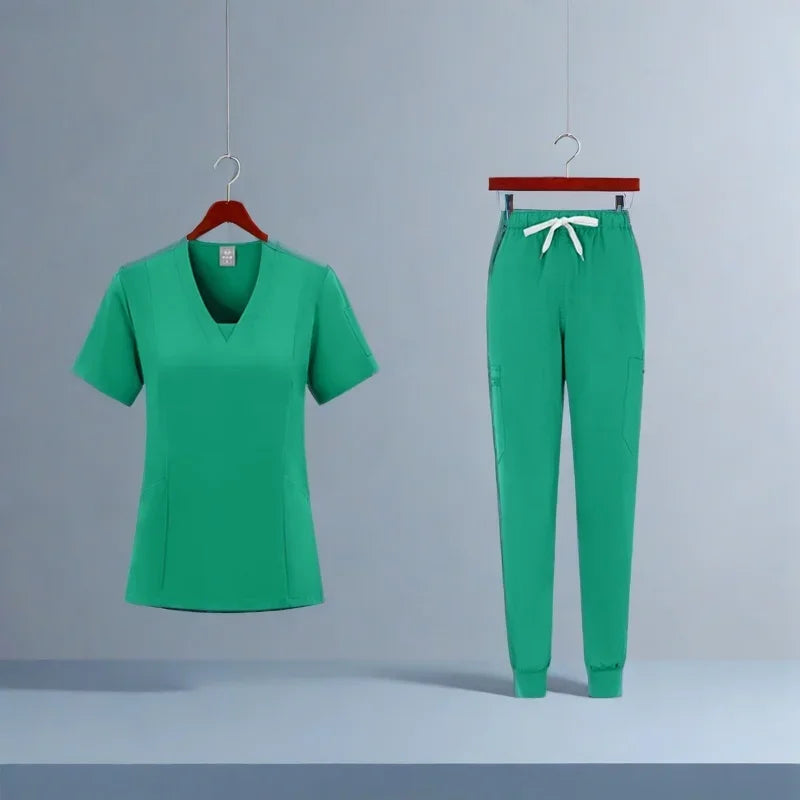 New Straight Pants Scrubs Set Medical Uniforms Stretch Tops with Pocket Nurse Uniform Surgery Suits Nursing Workwear Accessories
