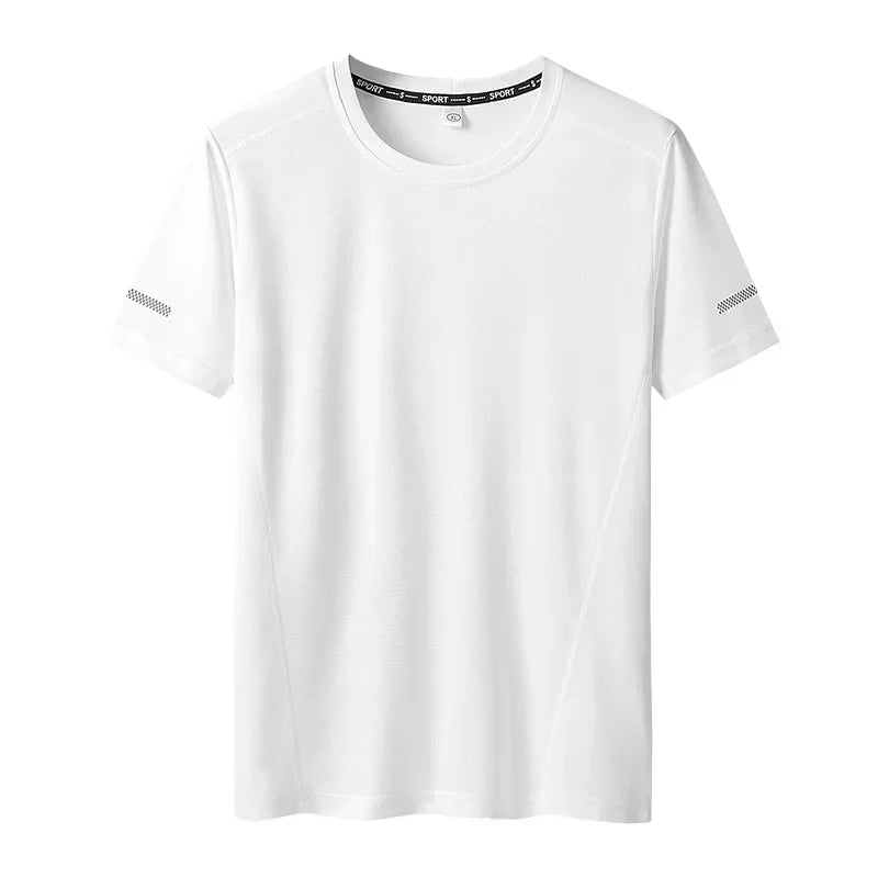 Plus Size 6xl 7xl 8xl 9xl Summer Big Tops Tees Quick Dry Slim Fit T-shirt Men Sport Mesh Short Sleeve Oversized Men's T Shirts
