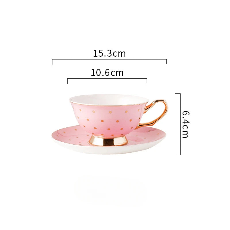Ceramic Coffee Cup with Saucer Elegance Candy Colored Cute Girls' Afternoon Tea Mug Milk Latte Cups Luxury Ceramic Tea Cup Set