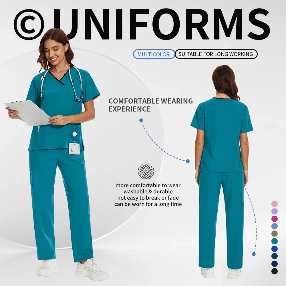Medical Uniforms Women Hospital Nurse Scrubs Sets Pet Grooming Scrubs Unisex Clinic Nursing Surgical Uniforms Spa Uniforms Women