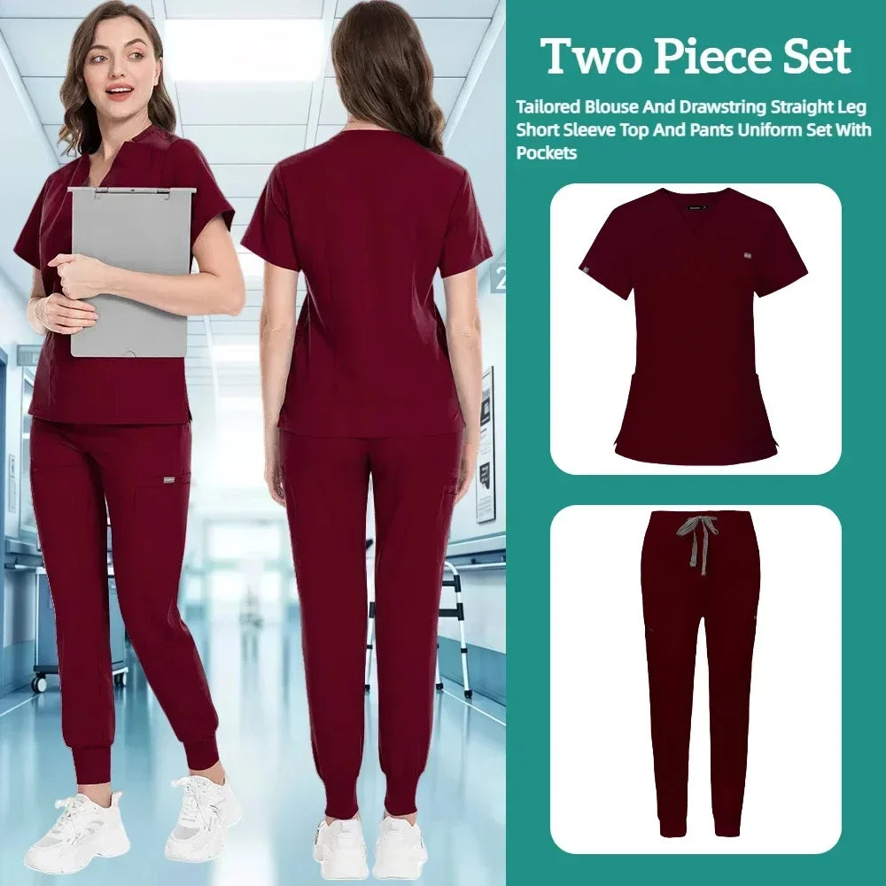 Purple Operating Room Clothes Medical Uniforms Scrubs Set Hospital Working Scrubs Set Medical Nurse Dental Surgery Suit Workwear