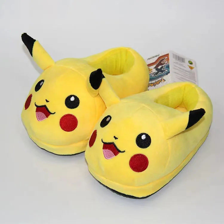 Pokemon Pikachu Eevee Snorlax Squirtle Indoor Slippers Flat Home Cute Cartoon Slippers Unisex Couple Animal Warm Non-slip Shoes
