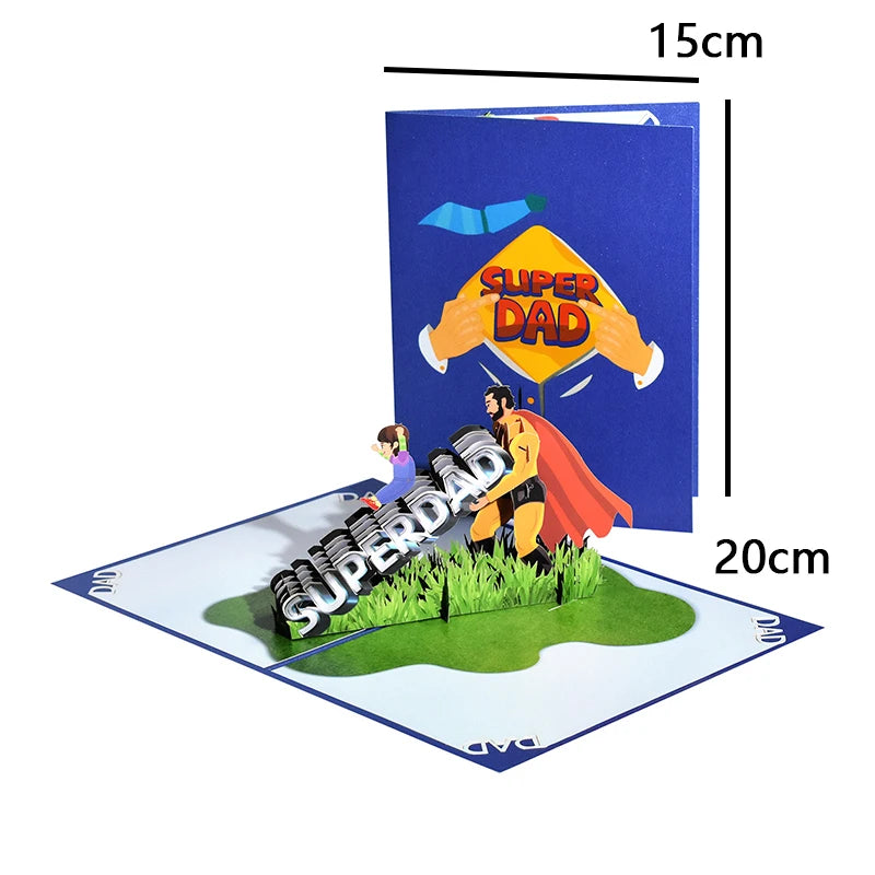Fathers Day Cards 3D Pop-Up Father Birthday Greeting Card for Dad, Father's Day Gift for Dad