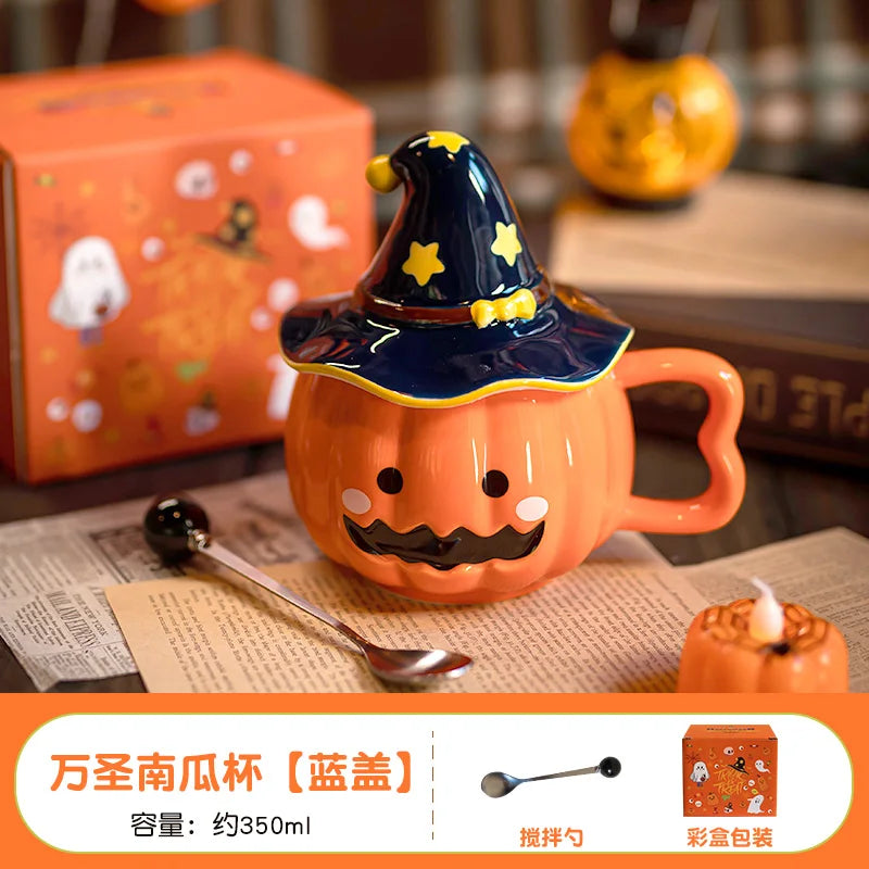 Cute Gift Cup Funny Pumpkin Magic Hat Mug Practical Souvenirs for Girlfriends Couple Ceramic Water Cup