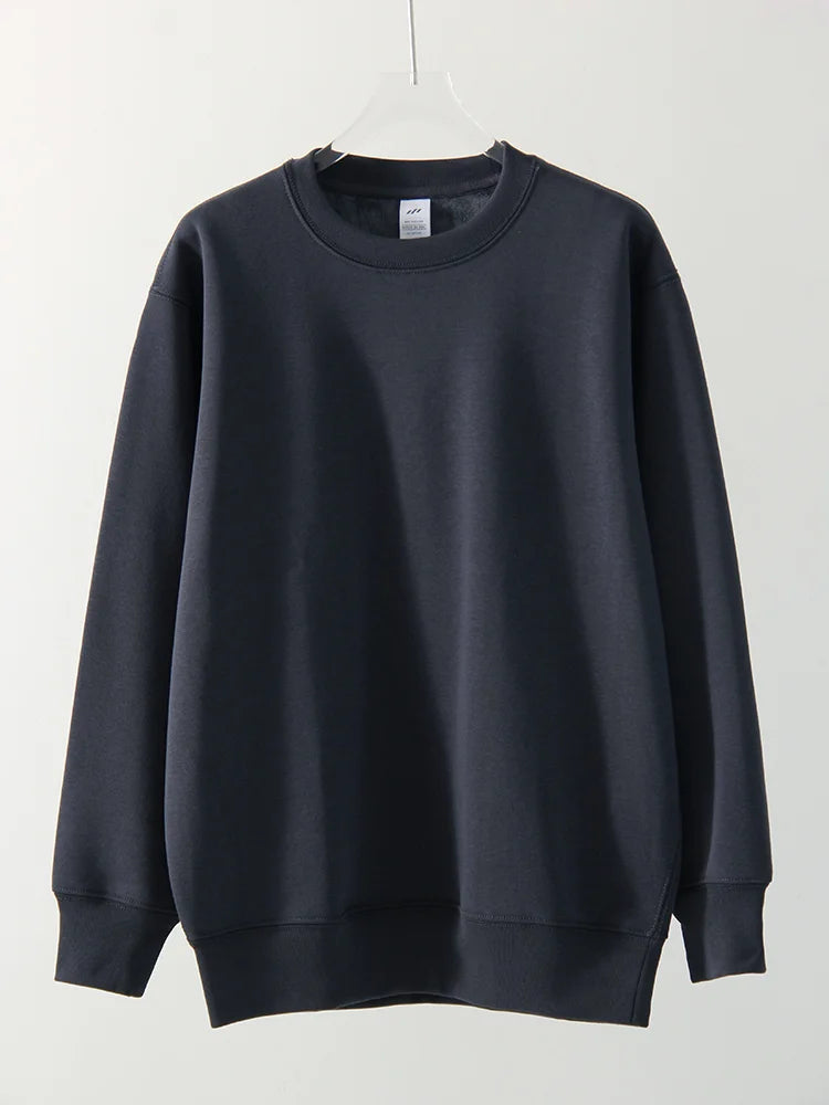 Winter Fleece Sweatshirts For Women Oversized Top Warm Pullovers Black Loose O Neck White Thick Velvet Sweatshirt Women Warm