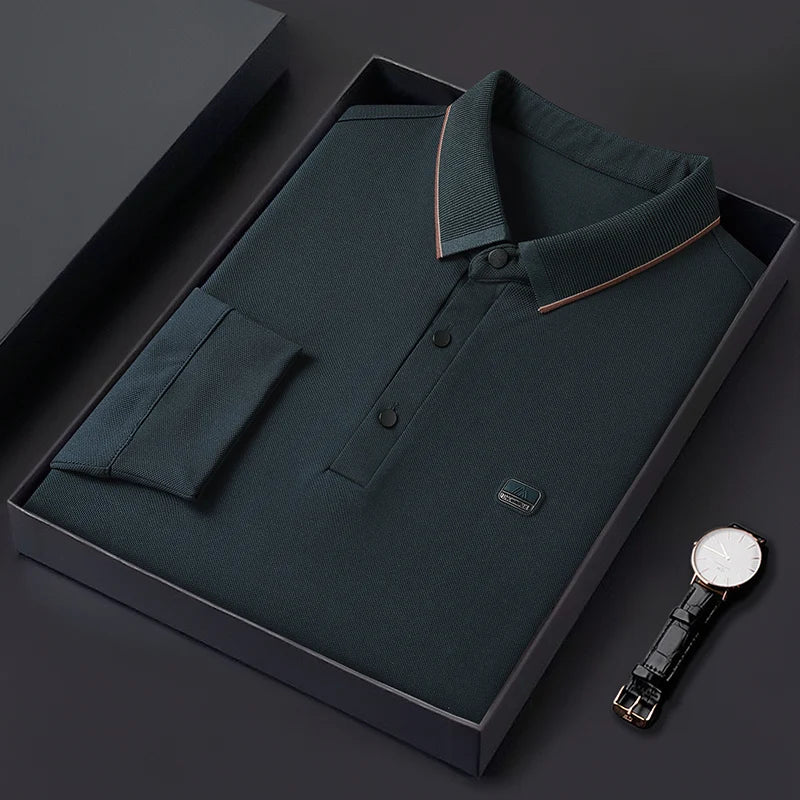 8XL 7XL 6XL 2024 New Autumn High End Comfortable Soft Shirts For Men Brand Clothing Business Casual Mens Polo Shirt Loose Tops