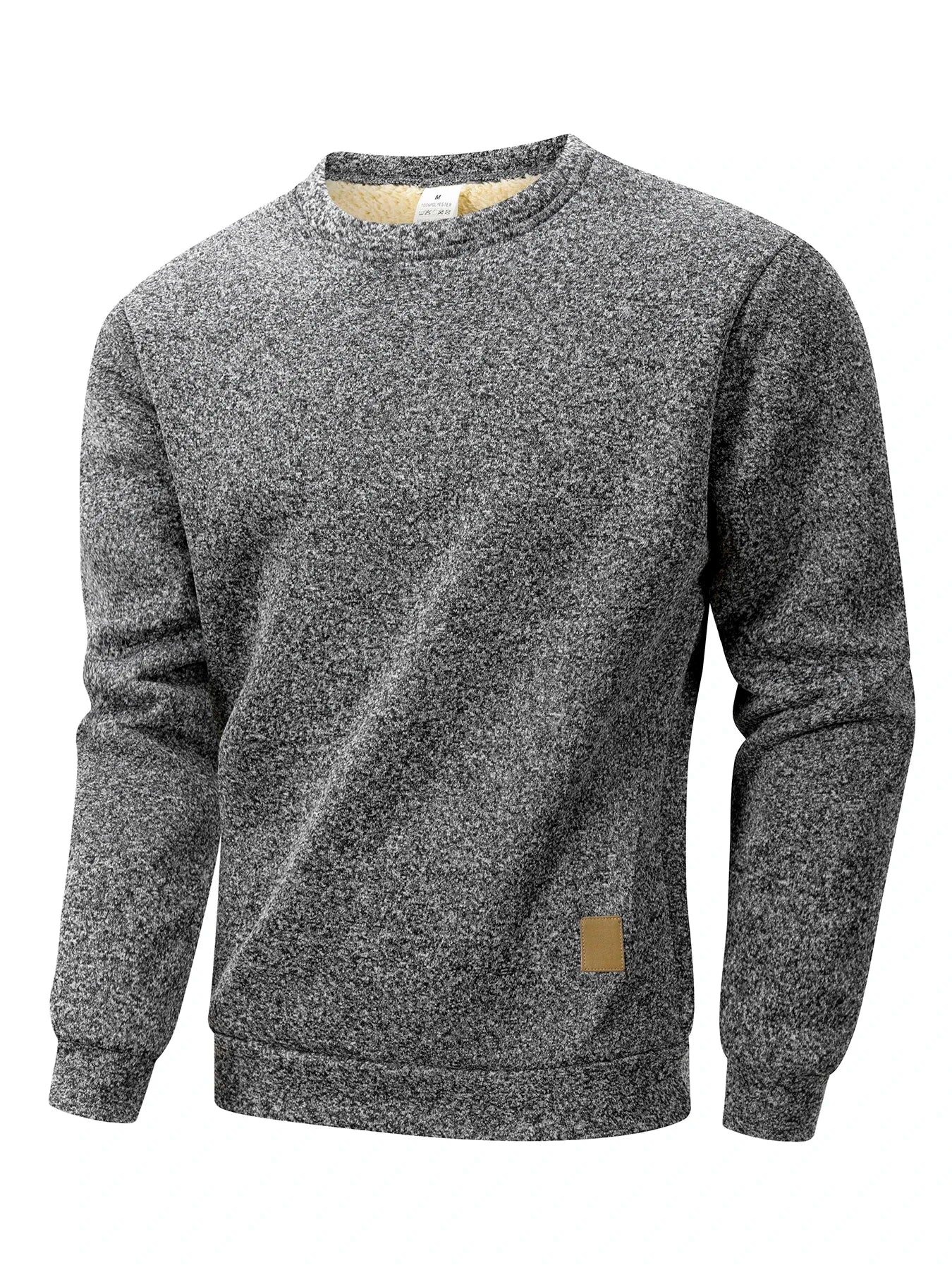 Autumn Winter Men's Fleece Lined Warm Crew Neck Pullover Sweaters Men Fashion Long Sleeve Sweatshirt Streetwear Men's Clothing
