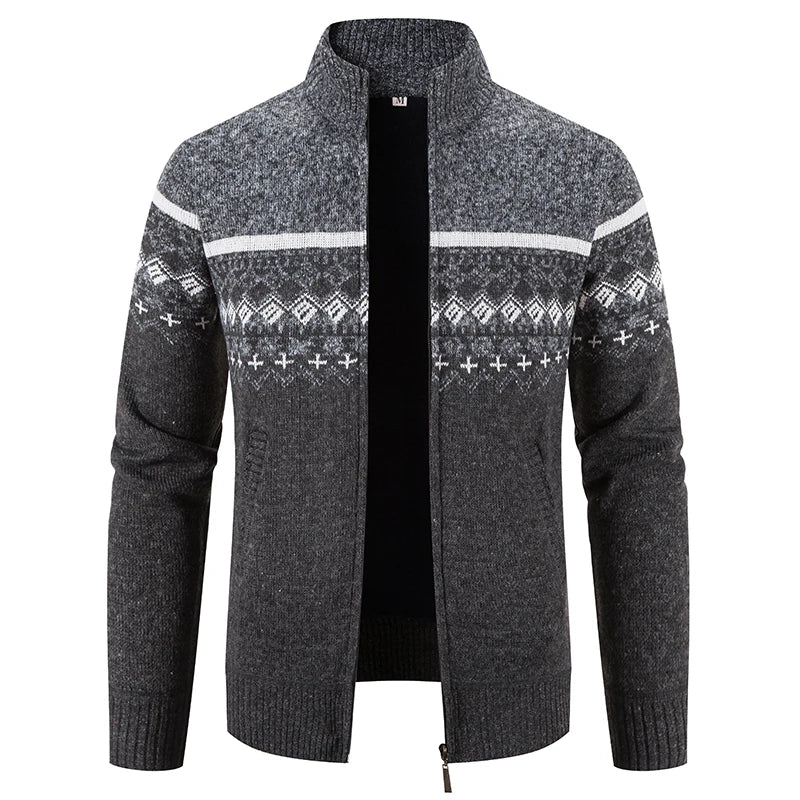 New Winter Men Cardigans Sweatercoats High Quality Male Thicker Warm Casual Cardigans Slim Fit Stand-up Collar Sweaters Size 3XL