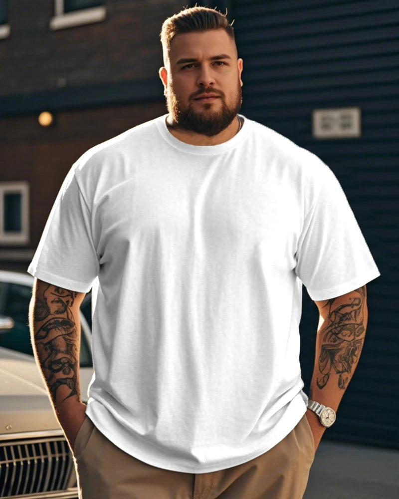 S-9XL plus-size men's T-shirt, solid color T-shirt, oversized T shirt