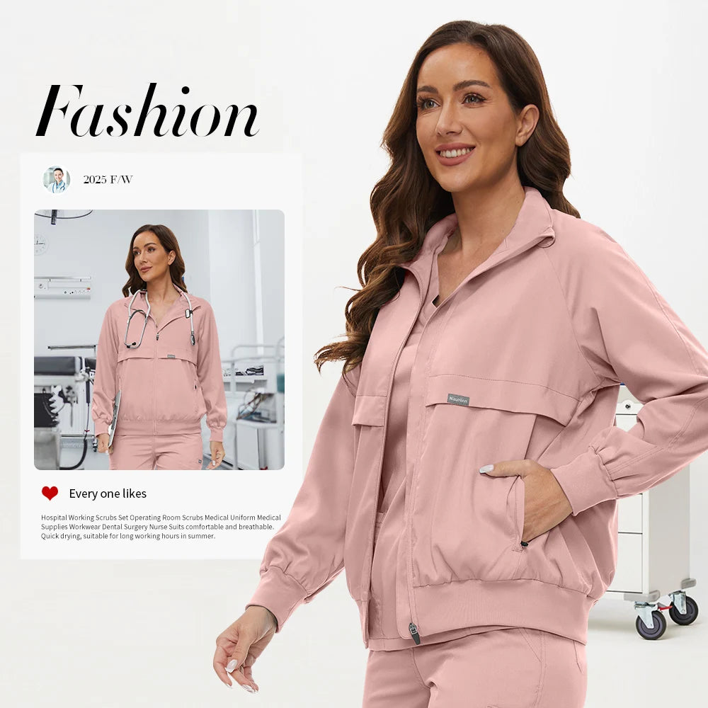Clinical Jacket Medical Uniforms Women Hospital Pet Grooming Workwear Surgery Coat Doctor Costume Unisex Nurse Surgical Jackets