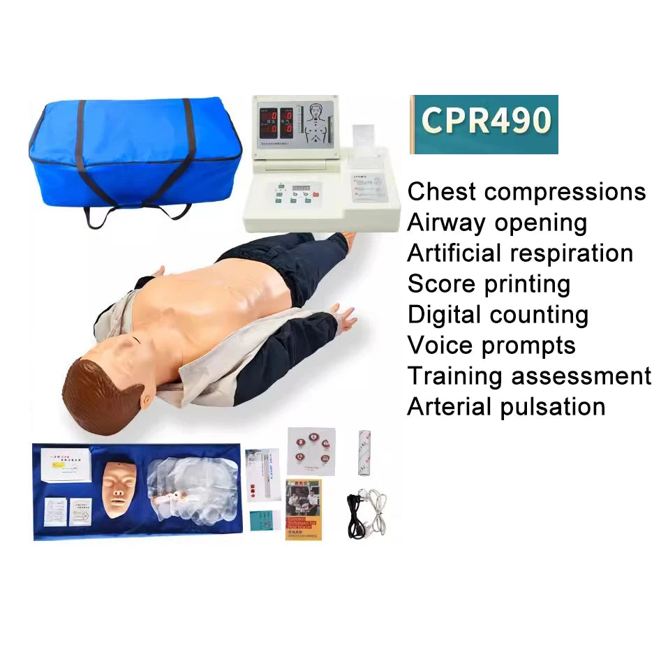 Cardiopulmonary Resuscitation Simulated Human CPR Cardiac Emergency Nursing Training Dummy Whole Body Model