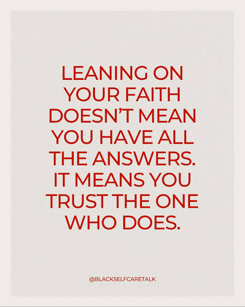 Lean into your faith when you're in need!