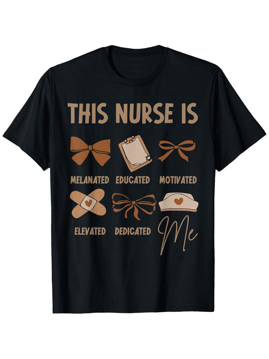 Black History Month Nurse Graduation T-Shirt - Soft, Breathable 100% Cotton Tee with "This Nurse is" Graphic Design, Comfortable Short Sleeve, Perfect Gift for Nurses, Sizes S-XXXL