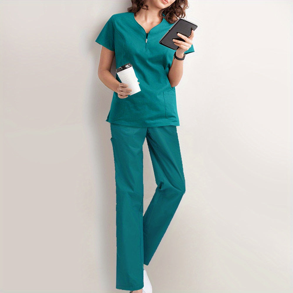 Professional Nurse & Surgeon Scrub Set - Comfort Fit, Short-Sleeve, with Pockets for Hospital & Operating Room Use