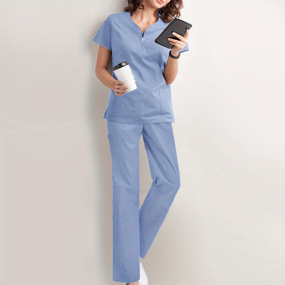 Professional Nurse & Surgeon Scrub Set - Comfort Fit, Short-Sleeve, with Pockets for Hospital & Operating Room Use