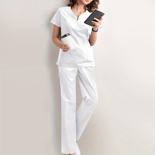 Professional Nurse & Surgeon Scrub Set - Comfort Fit, Short-Sleeve, with Pockets for Hospital & Operating Room Use