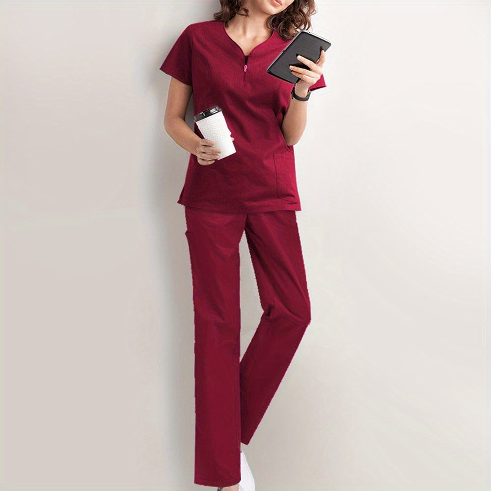 Professional Nurse & Surgeon Scrub Set - Comfort Fit, Short-Sleeve, with Pockets for Hospital & Operating Room Use