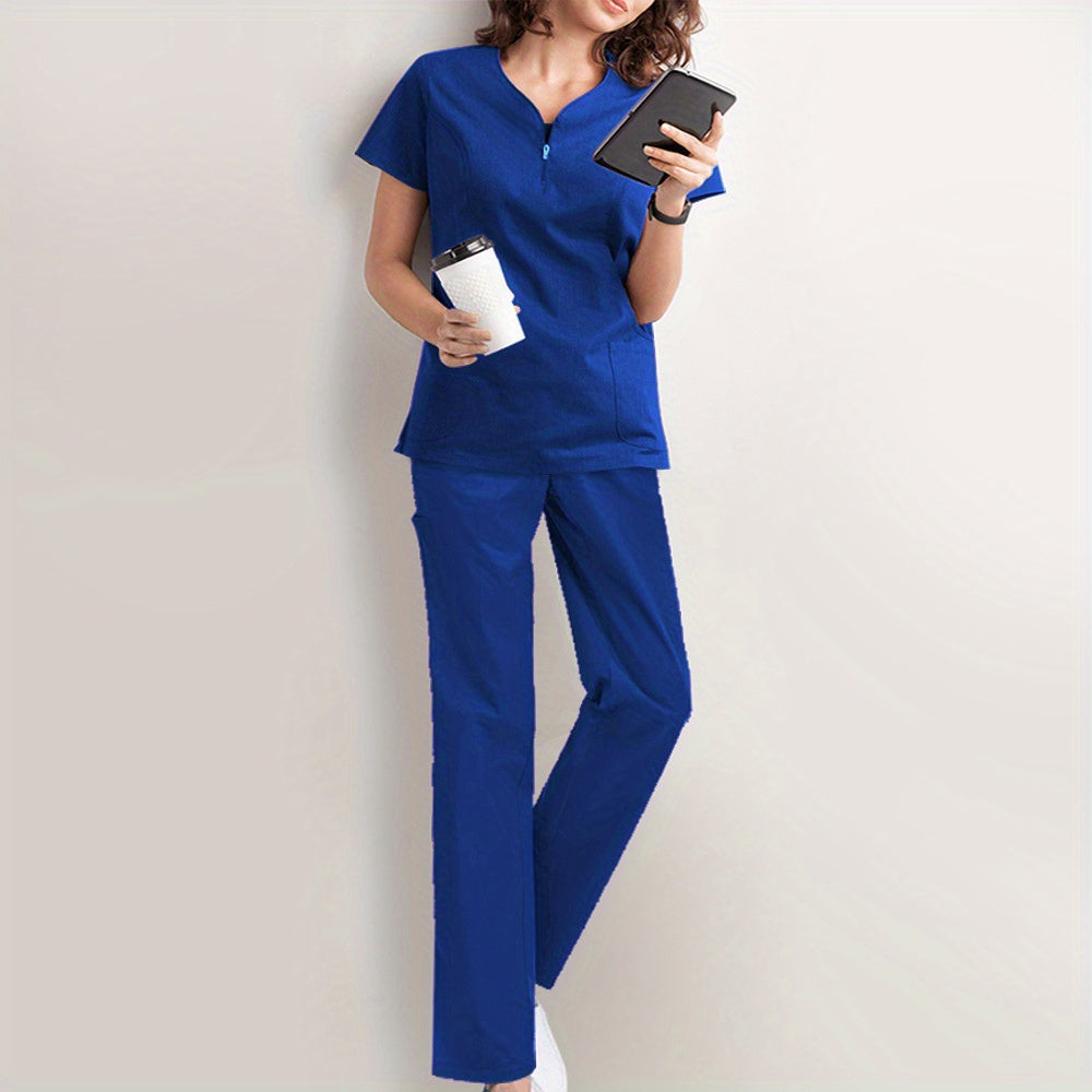 Professional Nurse & Surgeon Scrub Set - Comfort Fit, Short-Sleeve, with Pockets for Hospital & Operating Room Use