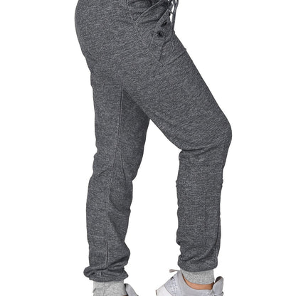 Long Length Solid Tie Waist Pants, Casual Jogger Pants With Pockets For All Season, Women's Clothing