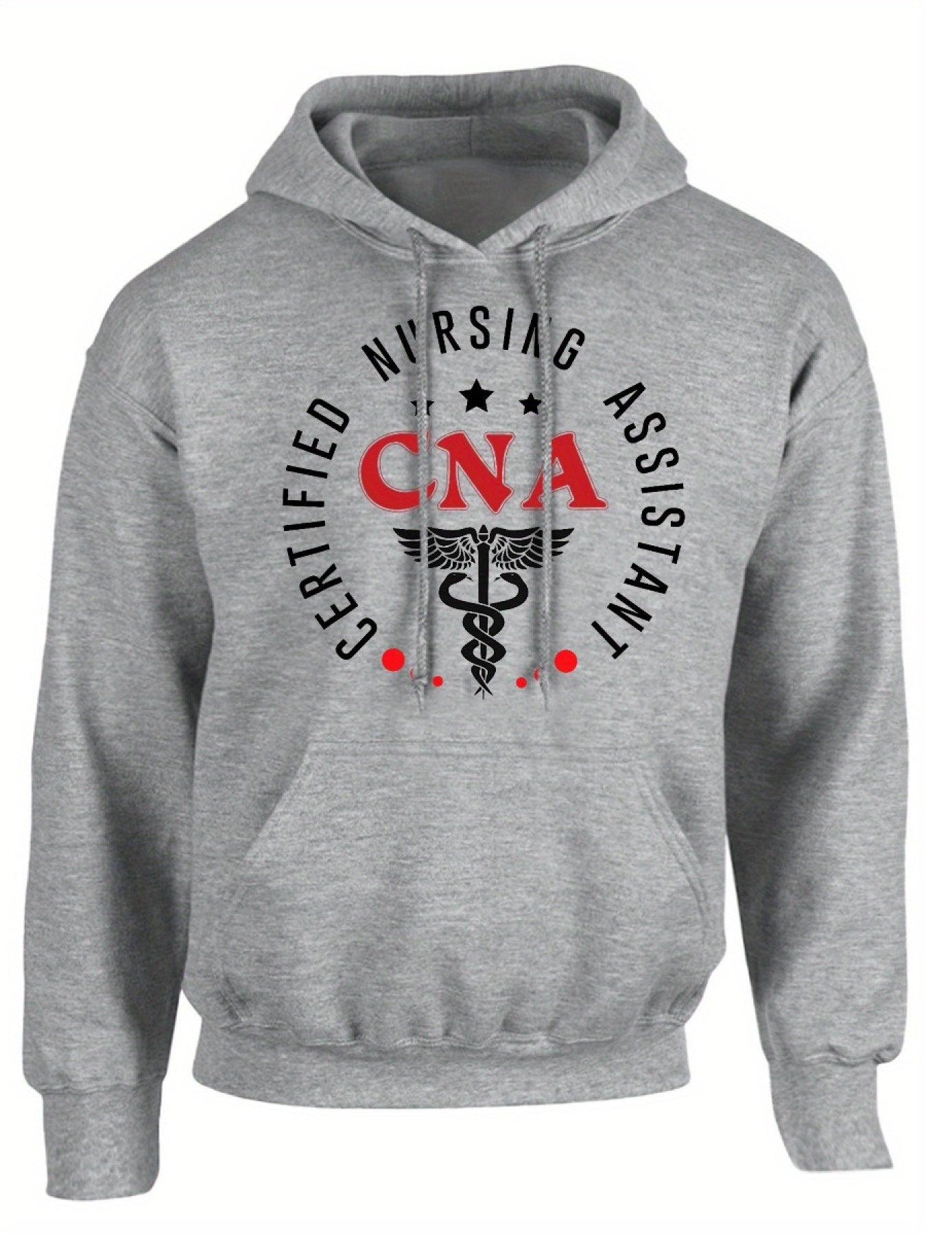 CNA Certified Nursing Assistant Comfort Hoodie - Classic Print, Casual Long Sleeve Pullover with Kangaroo Pocket, Polyester Blend