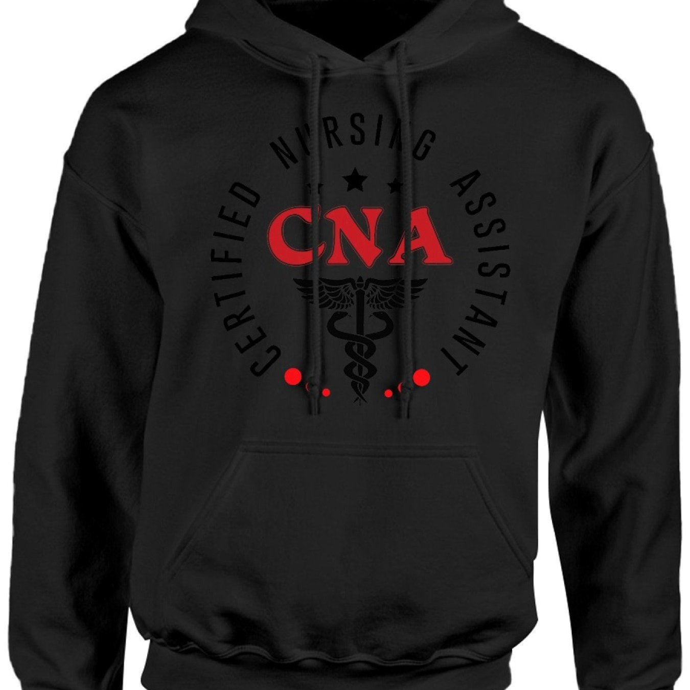 CNA Certified Nursing Assistant Comfort Hoodie - Classic Print, Casual Long Sleeve Pullover with Kangaroo Pocket, Polyester Blend