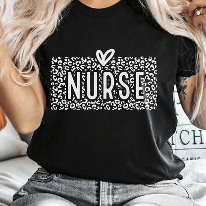 1pc, 100%, Nurse Pattern Printed T-Shirt, Seasonal Casual Men'S T-Shirt, Round Neck Pure Short Sleeved T-Shirt, Outdoor Sports, Holiday Gift