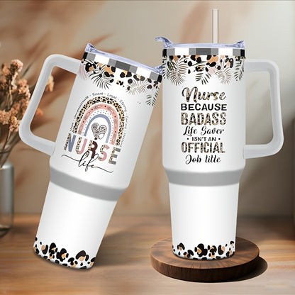 1pc, 40oz Insulated Nurse Tumbler - Keeps Drinks Scorching Hot or Icy Cold for Hours - Durable, BPA-Free, Easy to Clean, and Perfect Gift for Women Nurses, Nurse Practitioners, and Nursing Students on Christmas, Appreciation,