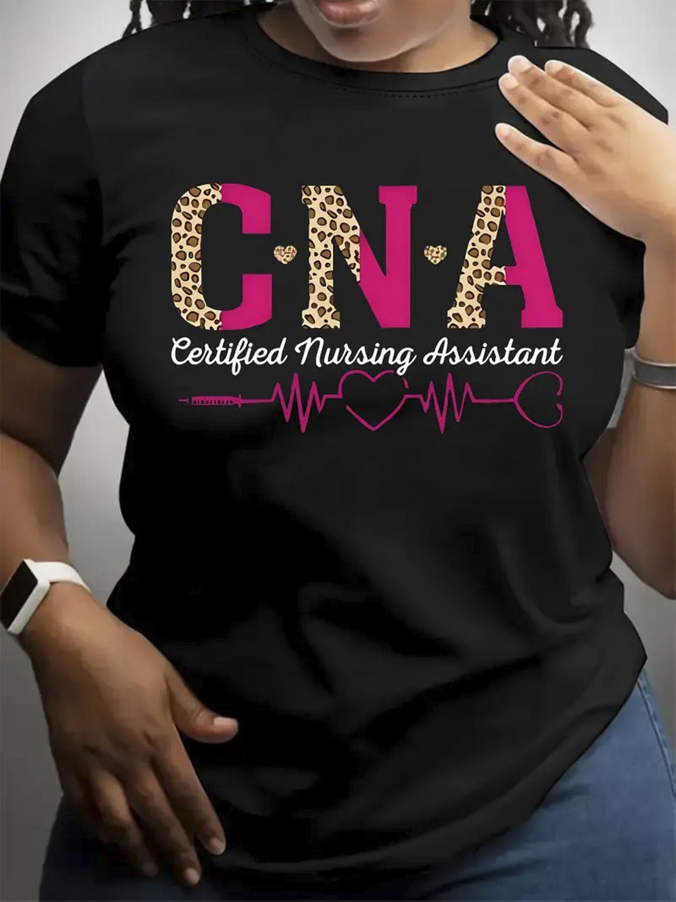 1pc, 100%, Nurse Assistant Pattern Printed T-Shirt, Seasonal Casual Men'S T-Shirt, Round Neck Pure Short Sleeved T-Shirt, Outdoor Sports, Holiday Gift