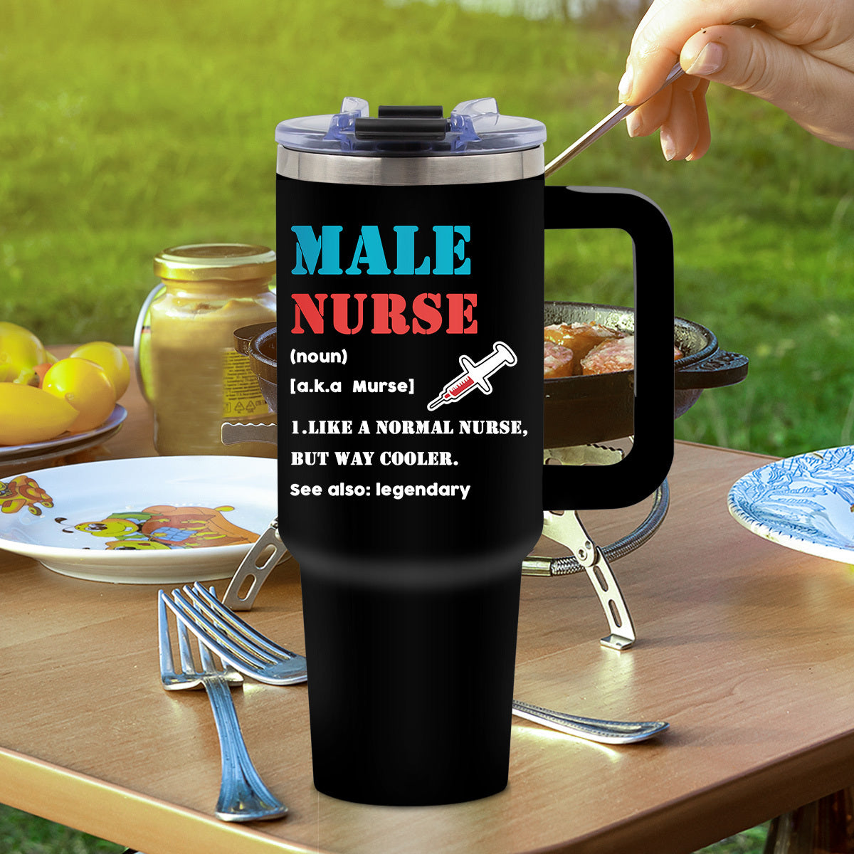 Best Nurse Gifts - 40 oz. Glass Tumbler Christmas Gift for Nurses, Aides - In My Nurse Era Thermos with Handle, Birthday Gift for Nurses, Dentists