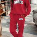 NURSE on dark background women sweatshirt and sweatpants set