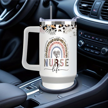 1pc, 40oz Insulated Nurse Tumbler - Keeps Drinks Scorching Hot or Icy Cold for Hours - Durable, BPA-Free, Easy to Clean, and Perfect Gift for Women Nurses, Nurse Practitioners, and Nursing Students on Christmas, Appreciation,