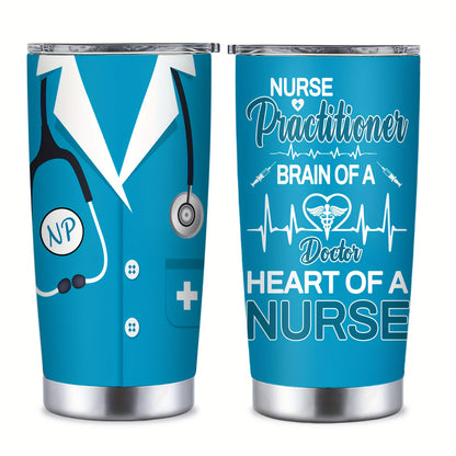 [Reusable Stainless Steel NP Tumbler] 20oz Stainless Steel Tumbler with Lid - Perfect Nurse Practitioner Gift, Reusable & Lead-Free, Ideal for Birthdays & NP Week Celebrations