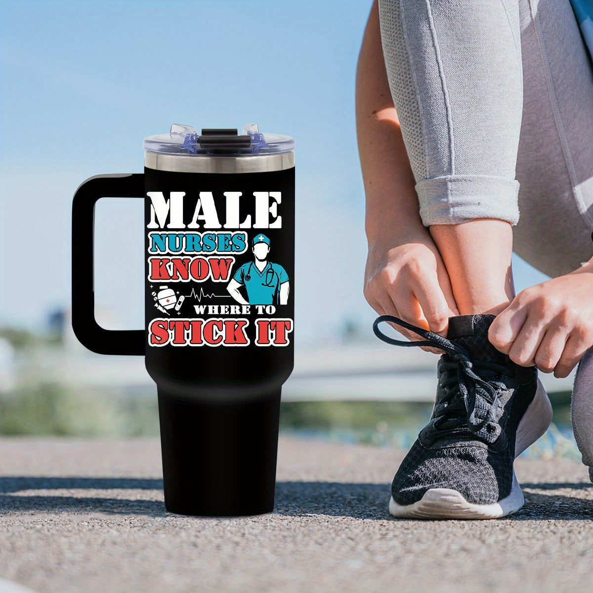 Best Nurse Gifts - 40 oz. Glass Tumbler Christmas Gift for Nurses, Aides - In My Nurse Era Thermos with Handle, Birthday Gift for Nurses, Dentists