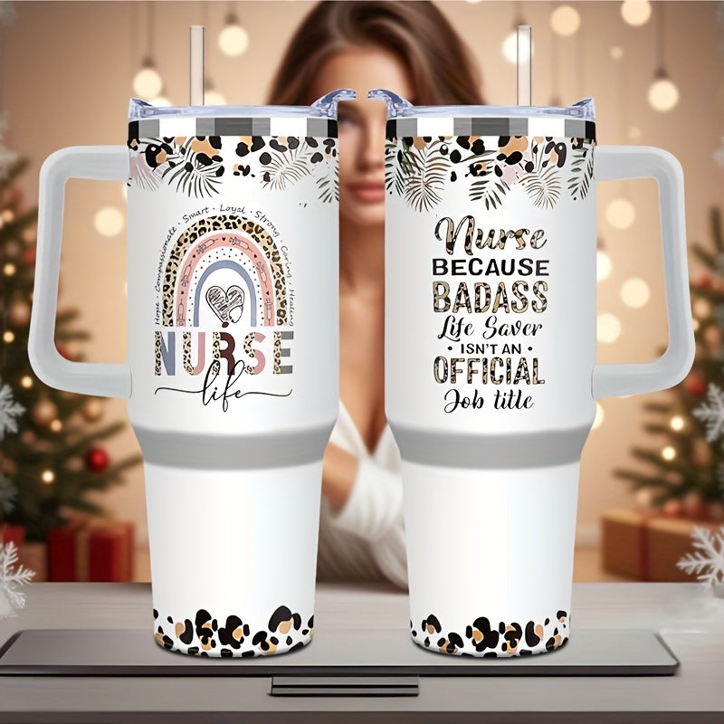 1pc, 40oz Insulated Nurse Tumbler - Keeps Drinks Scorching Hot or Icy Cold for Hours - Durable, BPA-Free, Easy to Clean, and Perfect Gift for Women Nurses, Nurse Practitioners, and Nursing Students on Christmas, Appreciation,