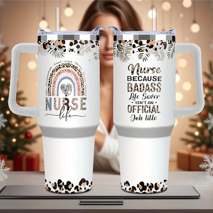 1pc, 40oz Insulated Nurse Tumbler - Keeps Drinks Scorching Hot or Icy Cold for Hours - Durable, BPA-Free, Easy to Clean, and Perfect Gift for Women Nurses, Nurse Practitioners, and Nursing Students on Christmas, Appreciation,