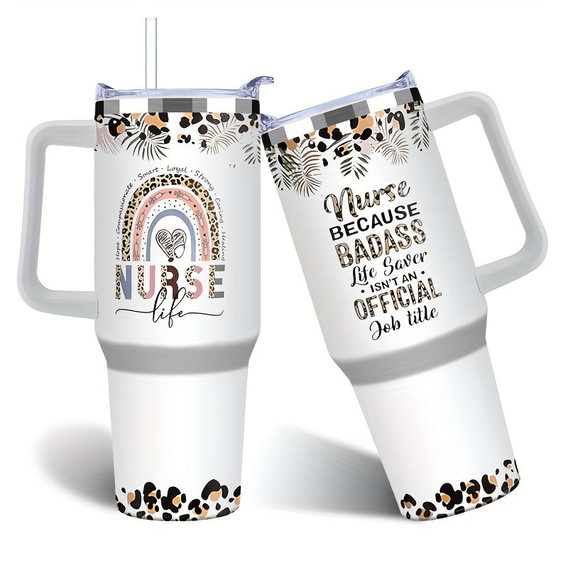 1pc, 40oz Insulated Nurse Tumbler - Keeps Drinks Scorching Hot or Icy Cold for Hours - Durable, BPA-Free, Easy to Clean, and Perfect Gift for Women Nurses, Nurse Practitioners, and Nursing Students on Christmas, Appreciation,