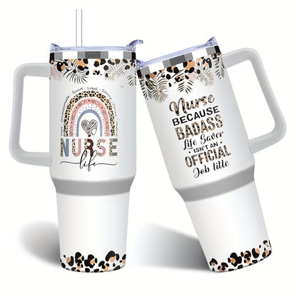 1pc, 40oz Insulated Nurse Tumbler - Keeps Drinks Scorching Hot or Icy Cold for Hours - Durable, BPA-Free, Easy to Clean, and Perfect Gift for Women Nurses, Nurse Practitioners, and Nursing Students on Christmas, Appreciation,