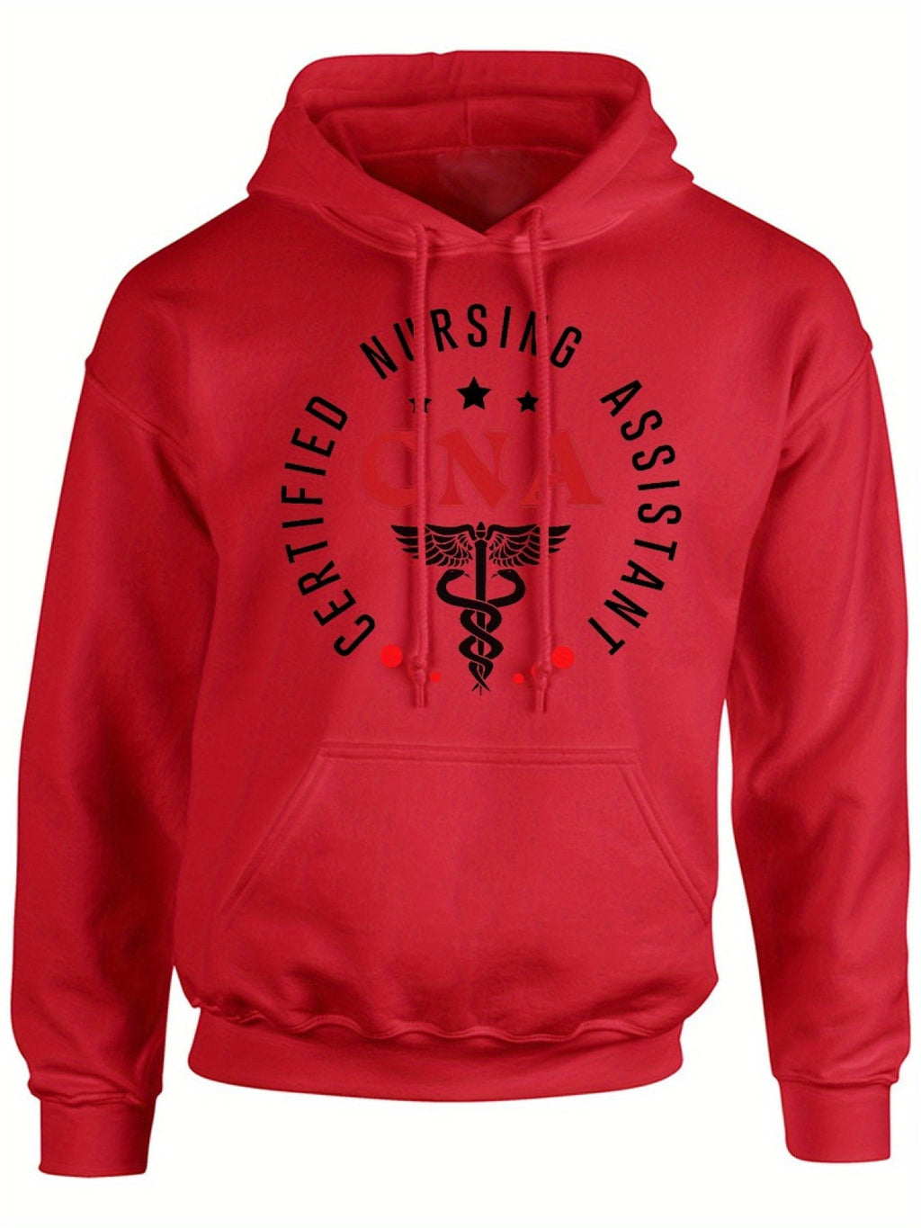 CNA Certified Nursing Assistant Comfort Hoodie - Classic Print, Casual Long Sleeve Pullover with Kangaroo Pocket, Polyester Blend