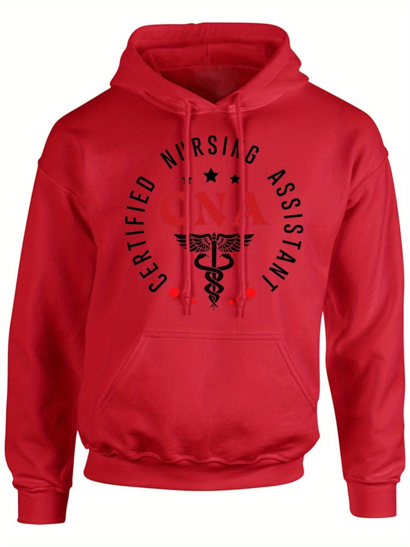 CNA Certified Nursing Assistant Comfort Hoodie - Classic Print, Casual Long Sleeve Pullover with Kangaroo Pocket, Polyester Blend
