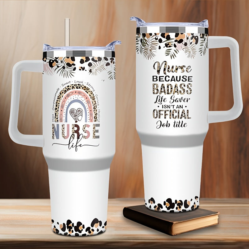 1pc, 40oz Insulated Nurse Tumbler - Keeps Drinks Scorching Hot or Icy Cold for Hours - Durable, BPA-Free, Easy to Clean, and Perfect Gift for Women Nurses, Nurse Practitioners, and Nursing Students on Christmas, Appreciation,