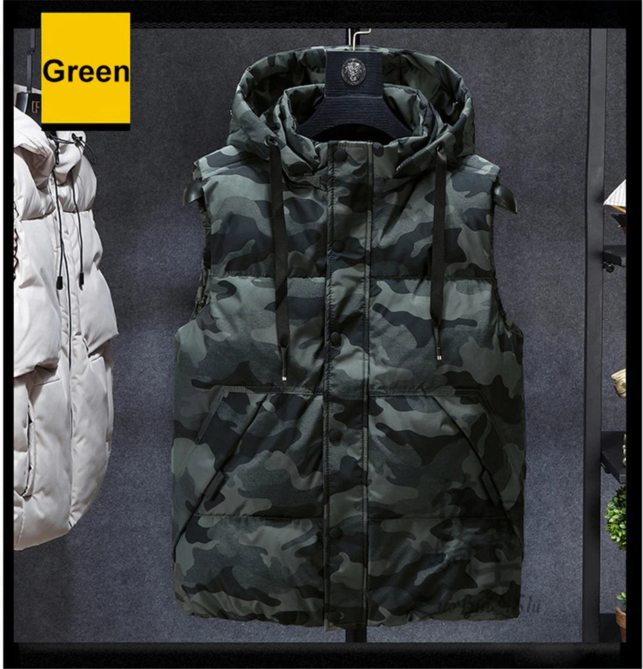 Camouflage Vest Men Fashion Sleeveless Jackets 7XL Plus Size Vests Spring Autumn Camo Vests Coat Male Big Size 7XL