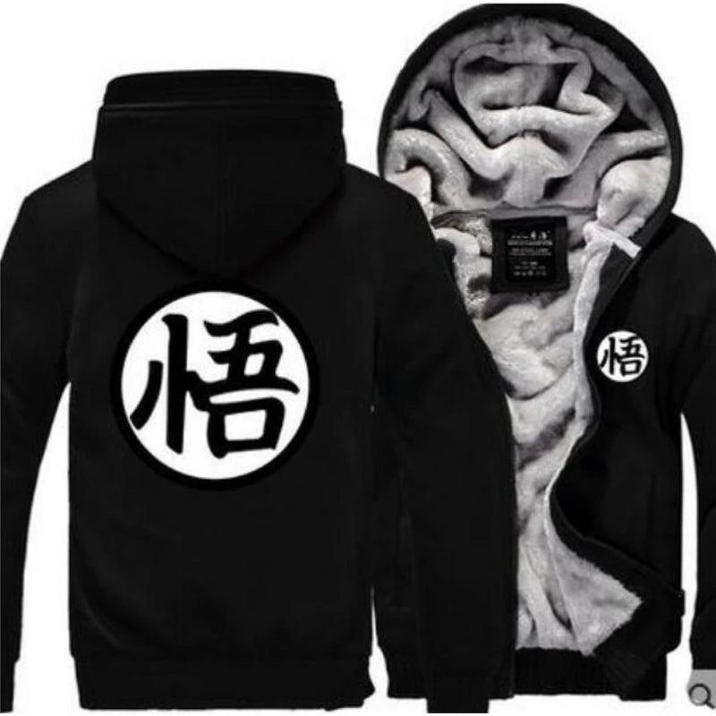 Autumn Winter Jackets Anime Sweatshirt Men Fashion Streetwear Fleece Hoodie Men's Sportswear  Jacket
