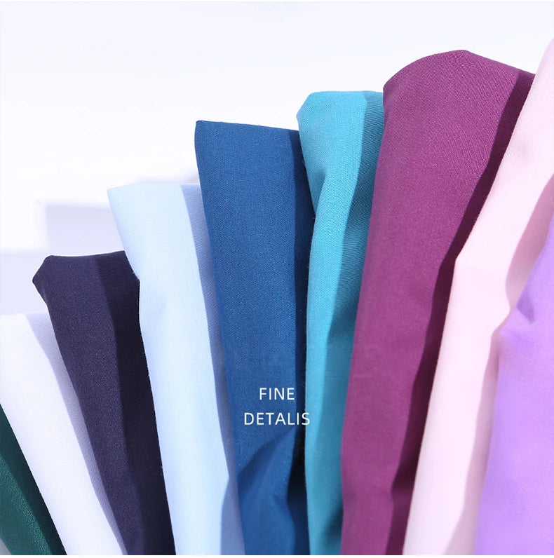 Clearance Scrub Set Uniform Solid Color Workwear Scrubs Uniforms Round Neck Women Men Working Suit Beautician Outfit Top Pant
