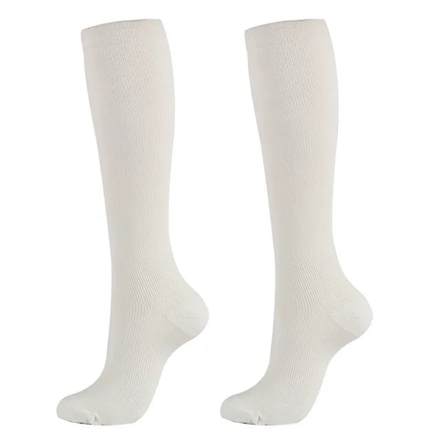 Compression Stockings Blood Circulation Promotion Slimming Compression Socks Anti-Fatigue Comfortable Solid Color Socks