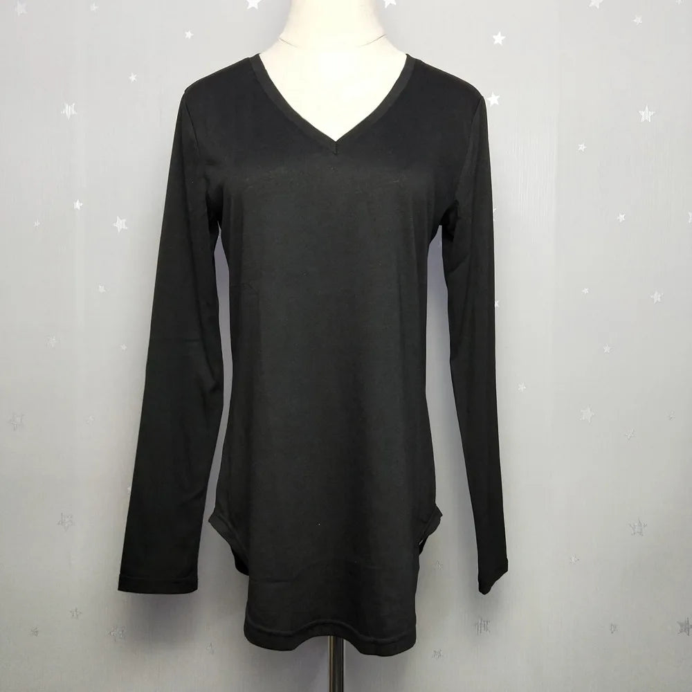 Plus Size S-5xl Summer Women Long Sleeve Women Top V-neck Long-sleeved Women T-shirt Female Oversized T-shirt Women Sexy Tops