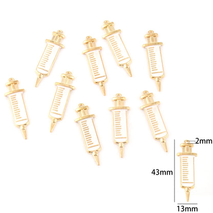 10pcs Nurse Medical Tool Injection Syringe Stethoscope Image Nurse Cap Charm Pendant Necklace Keychain For DIY Jewelry Making