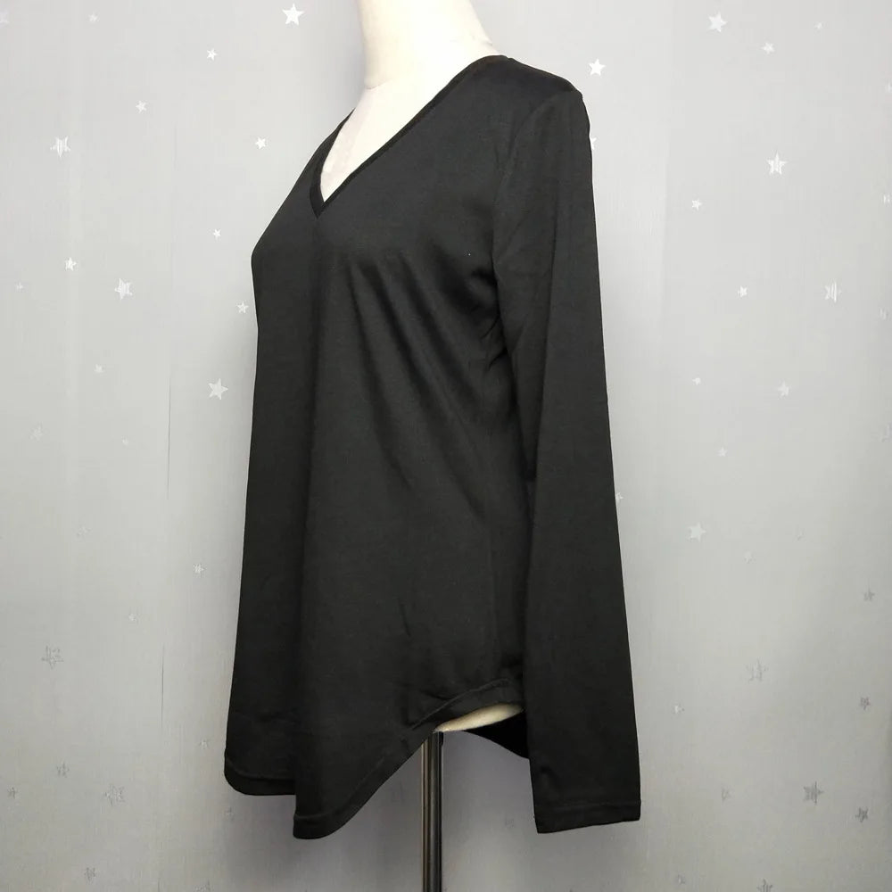 Plus Size S-5xl Summer Women Long Sleeve Women Top V-neck Long-sleeved Women T-shirt Female Oversized T-shirt Women Sexy Tops